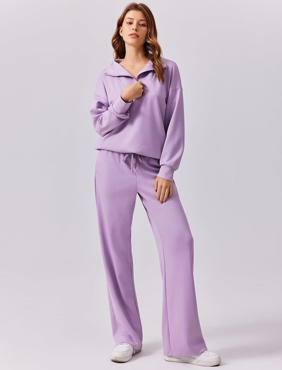 🎄 CHRISTMAS PROMOTION—2 Piece Sets for Women 2025 Winter Outfits Sweatsuit | Oversized Sweatshirt & Wide Leg Sweatpants | Matching Set Tracksuit