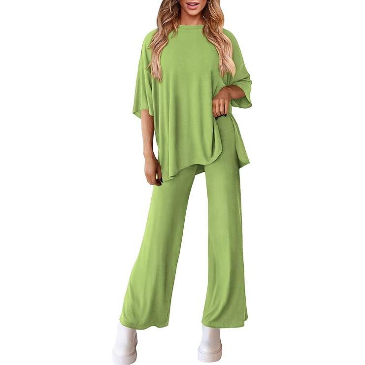 Women's Comfortable Pajamas, Two-Piece Home Wear, Wide-Leg Pants And Casual Soft Suits