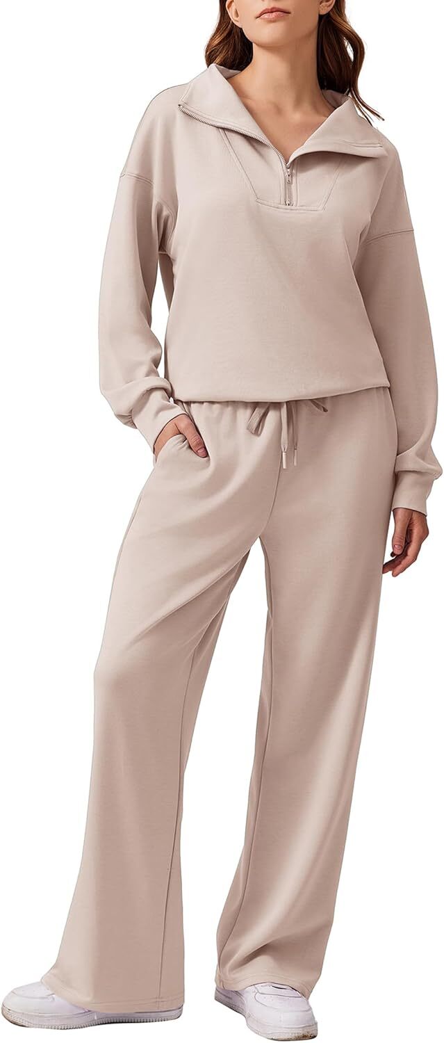 🎄 CHRISTMAS PROMOTION—2 Piece Sets for Women 2025 Winter Outfits Sweatsuit | Oversized Sweatshirt & Wide Leg Sweatpants | Matching Set Tracksuit