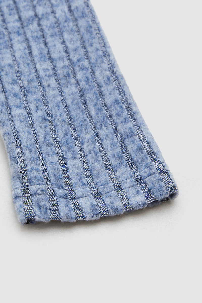 Solid Ribbed Split Side Button Up Long Sleeve Cardigan