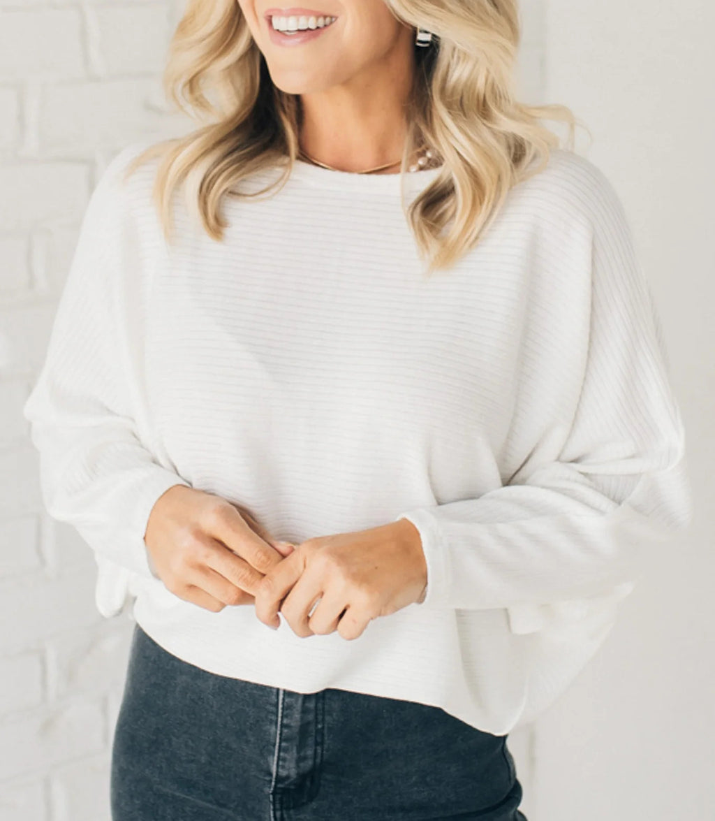 ✨Women's Ribbed Batwing Sleeve Top