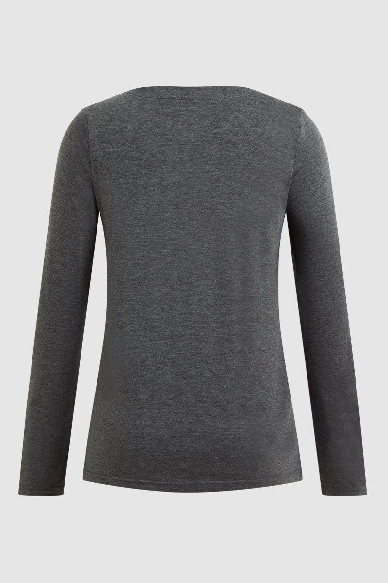 Floral Print Round Neck Long Sleeve T-Shirt