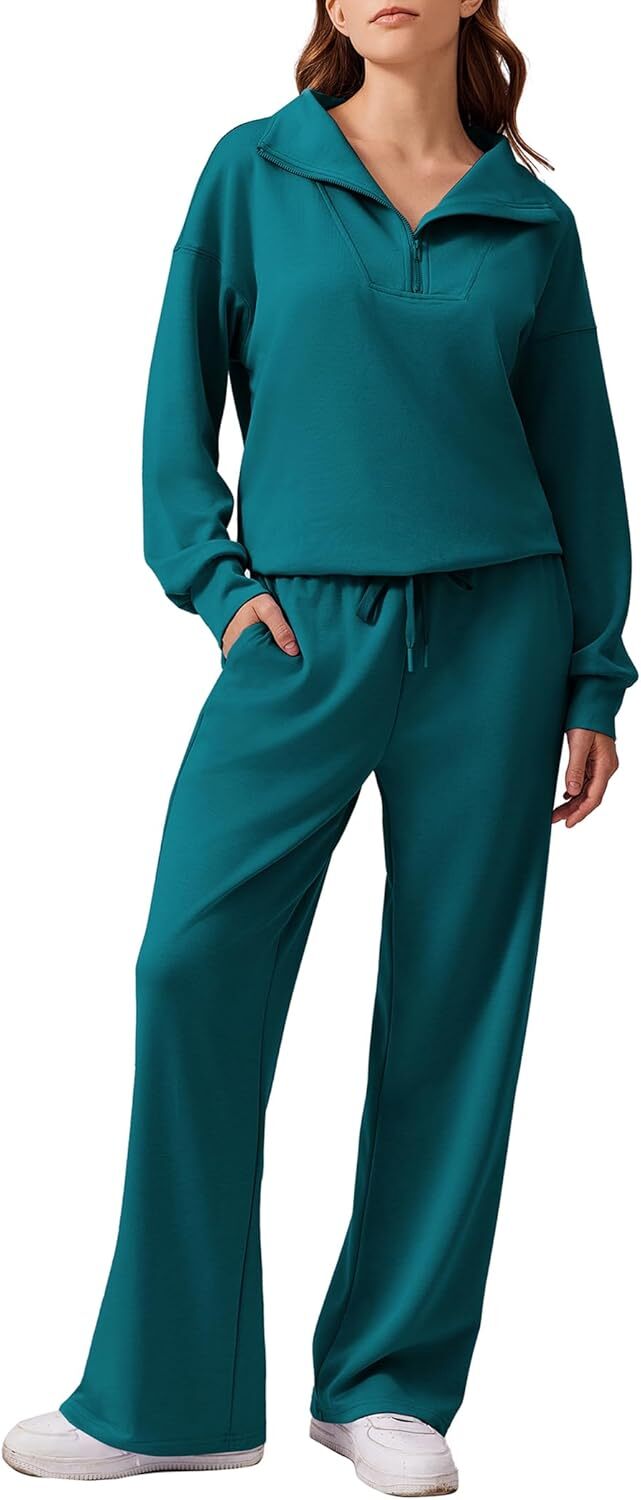 🎄 CHRISTMAS PROMOTION—2 Piece Sets for Women 2025 Winter Outfits Sweatsuit | Oversized Sweatshirt & Wide Leg Sweatpants | Matching Set Tracksuit