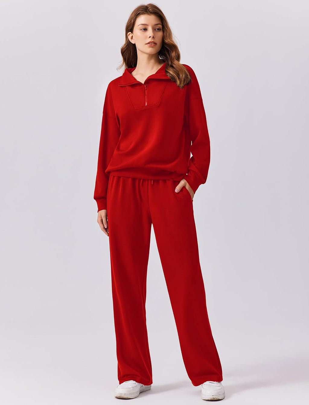 🎄 CHRISTMAS PROMOTION—2 Piece Sets for Women 2025 Winter Outfits Sweatsuit | Oversized Sweatshirt & Wide Leg Sweatpants | Matching Set Tracksuit