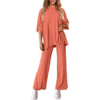 Women's Comfortable Pajamas, Two-Piece Home Wear, Wide-Leg Pants And Casual Soft Suits