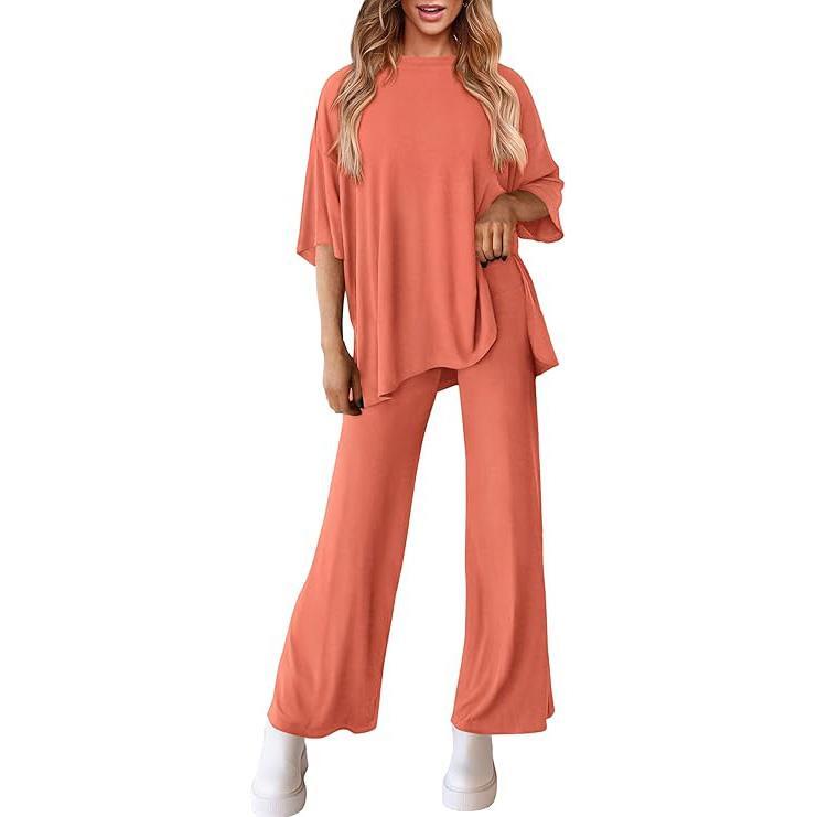 Women's Comfortable Pajamas, Two-Piece Home Wear, Wide-Leg Pants And Casual Soft Suits