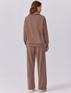 🎄 CHRISTMAS PROMOTION—2 Piece Sets for Women 2025 Winter Outfits Sweatsuit | Oversized Sweatshirt & Wide Leg Sweatpants | Matching Set Tracksuit