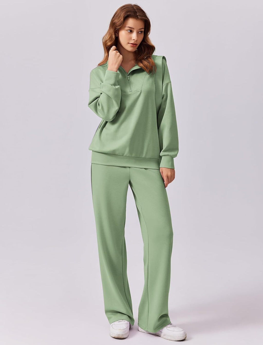 🎄 CHRISTMAS PROMOTION—2 Piece Sets for Women 2025 Winter Outfits Sweatsuit | Oversized Sweatshirt & Wide Leg Sweatpants | Matching Set Tracksuit