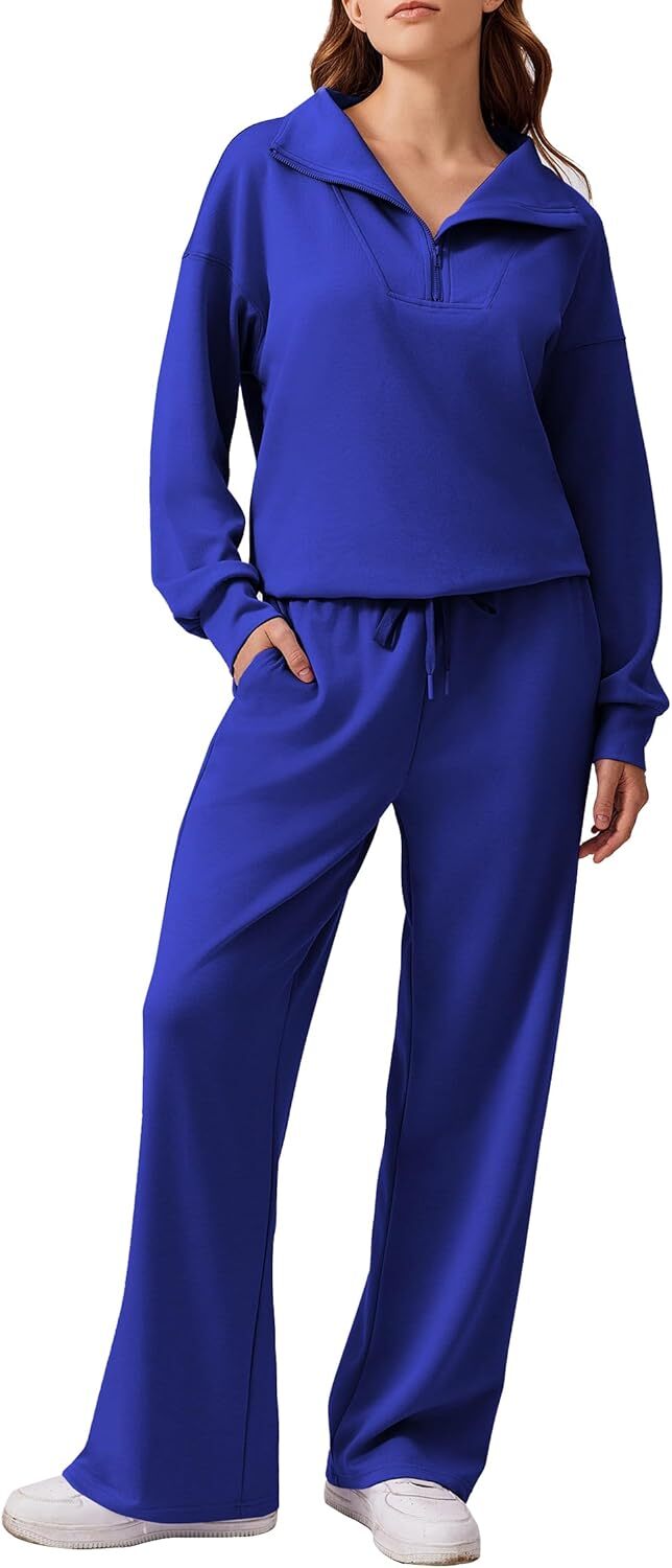 🎄 CHRISTMAS PROMOTION—2 Piece Sets for Women 2025 Winter Outfits Sweatsuit | Oversized Sweatshirt & Wide Leg Sweatpants | Matching Set Tracksuit