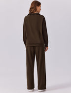 🎄 CHRISTMAS PROMOTION—2 Piece Sets for Women 2025 Winter Outfits Sweatsuit | Oversized Sweatshirt & Wide Leg Sweatpants | Matching Set Tracksuit