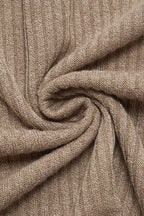 Solid Rib-Knit Half Button Long Sleeve T-Shirt