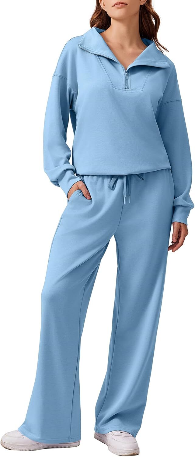 🎄 CHRISTMAS PROMOTION—2 Piece Sets for Women 2025 Winter Outfits Sweatsuit | Oversized Sweatshirt & Wide Leg Sweatpants | Matching Set Tracksuit
