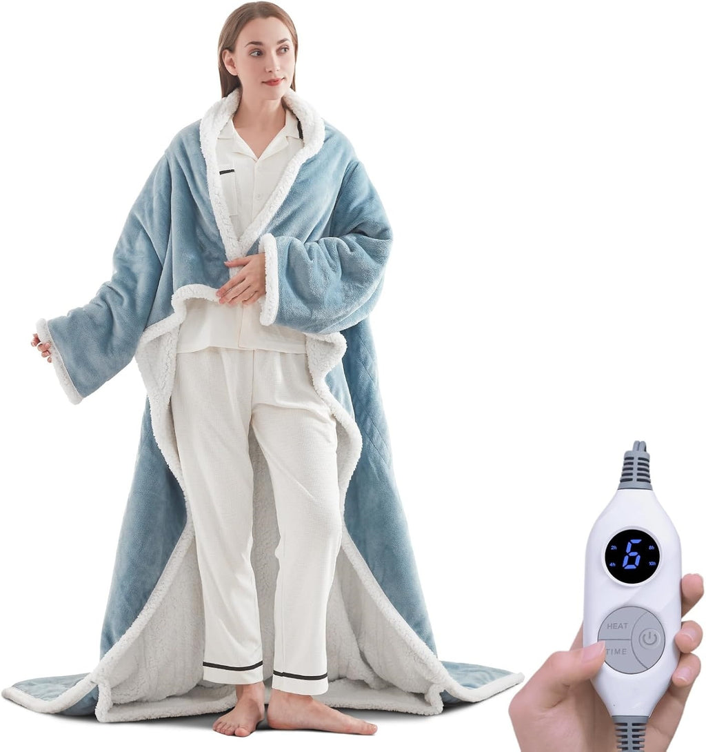 🎁CHRISTMAS PROMOTION-Wearable Electric Clothing With Sleeve And Foot Pockets 6 Heating Levels And Long Heating Times