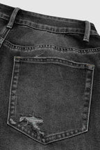 Wash Raw Hem Ripped Mid Rise Crop Barrel Leg Jeans