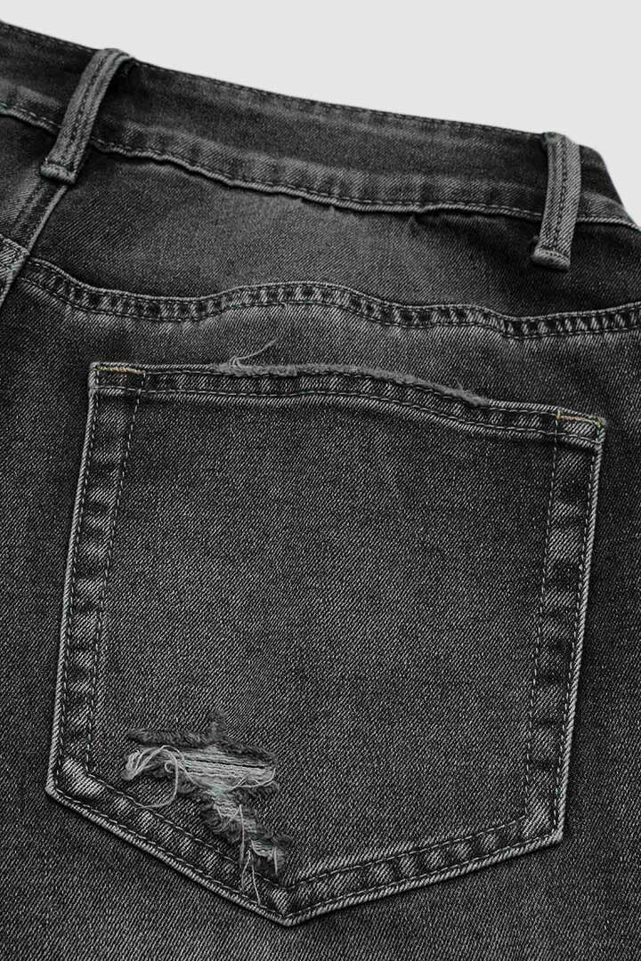 Wash Raw Hem Ripped Mid Rise Crop Barrel Leg Jeans