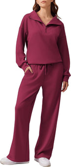 🎄 CHRISTMAS PROMOTION—2 Piece Sets for Women 2025 Winter Outfits Sweatsuit | Oversized Sweatshirt & Wide Leg Sweatpants | Matching Set Tracksuit