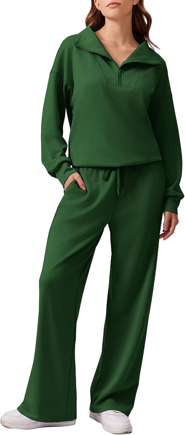 🎄 CHRISTMAS PROMOTION—2 Piece Sets for Women 2025 Winter Outfits Sweatsuit | Oversized Sweatshirt & Wide Leg Sweatpants | Matching Set Tracksuit