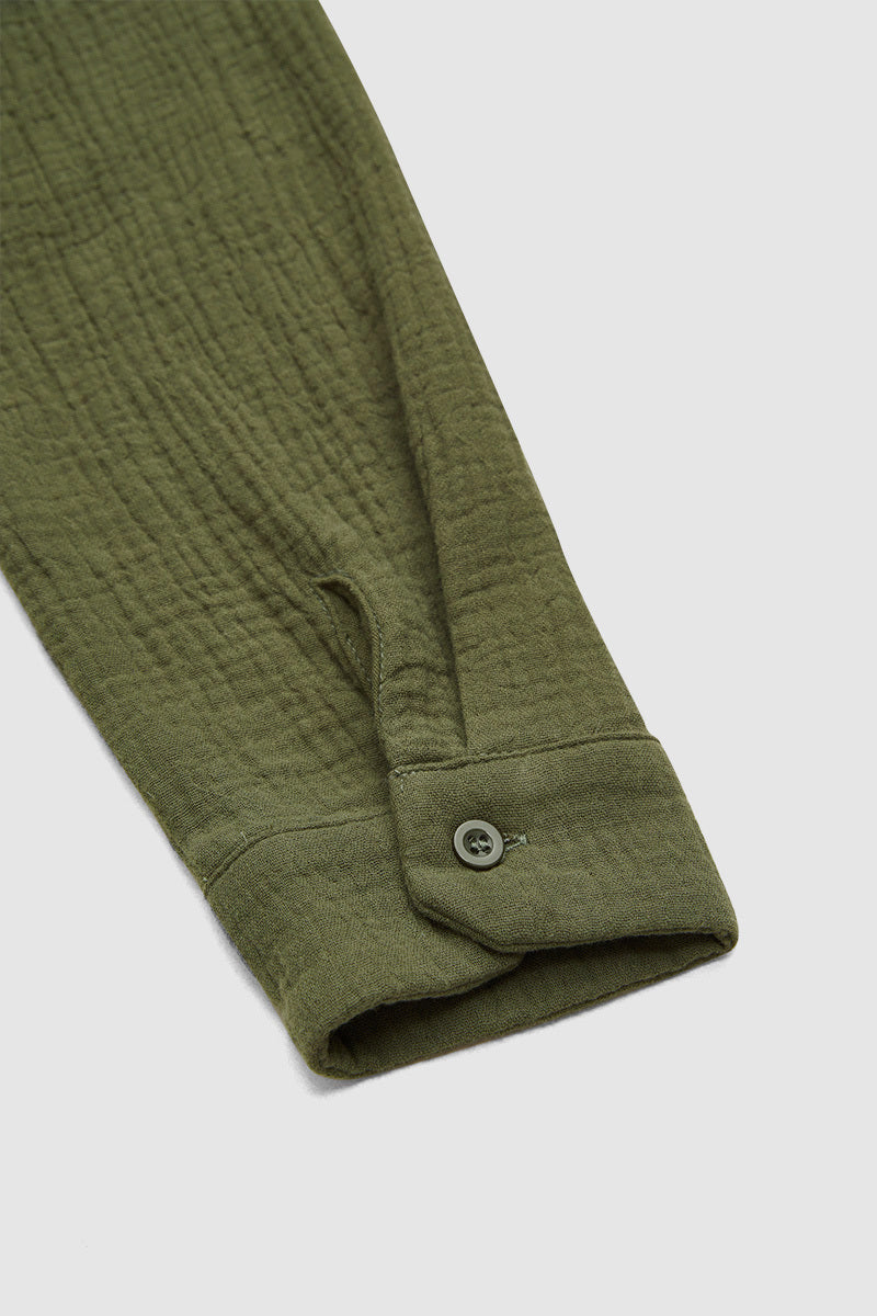 Solid Button Front High Neck Long Sleeve Blouse