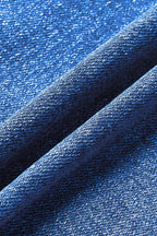 Roll Hem Stitch Detail Patch Pocket High Waist Barrel Leg Crop Jeans