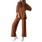 Women's Comfortable Pajamas, Two-Piece Home Wear, Wide-Leg Pants And Casual Soft Suits