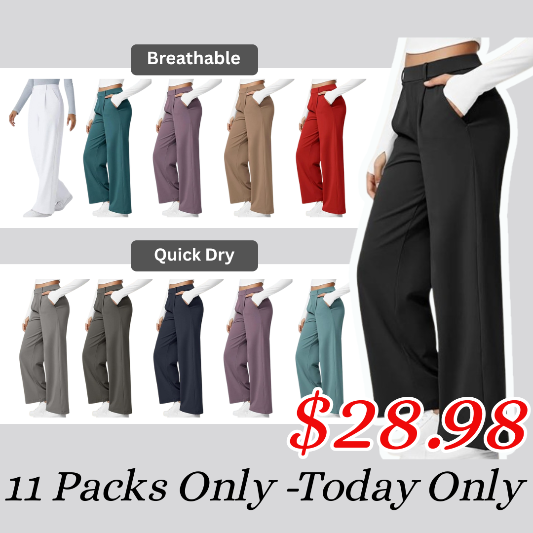 🎄Christmas Sale🔥High Waisted Work Pants for Women Business Casual Outfits Office Dress Pants Trousers with Pockets