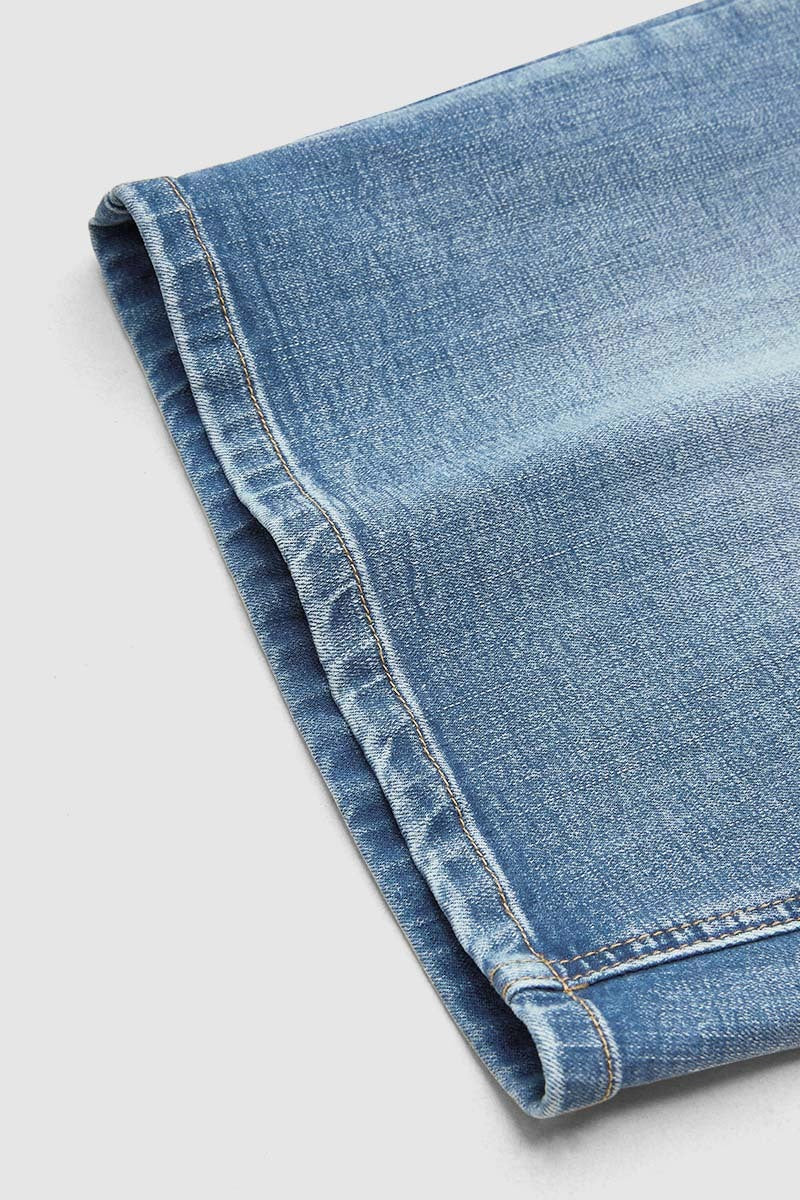 Wash High Waist Denim Bermuda Shorts Without Belt