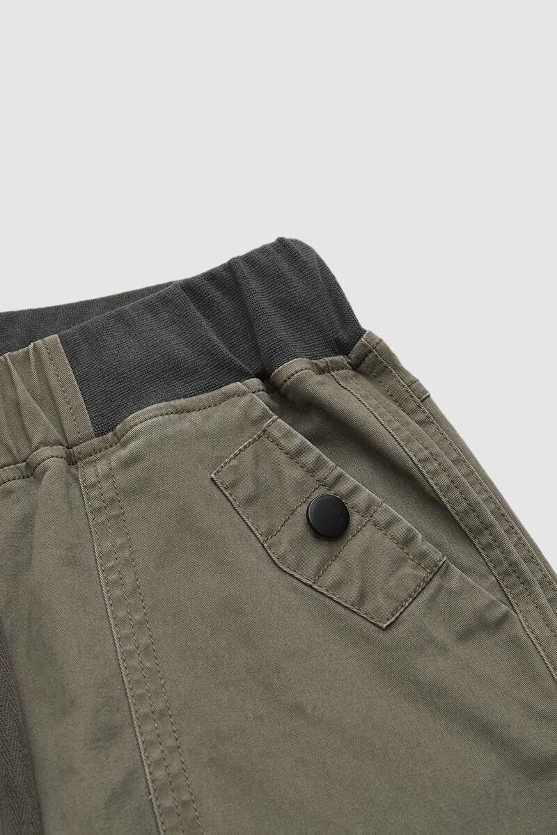 Solid Seam Detail Drawstring Mid Rise Straight Leg Pants