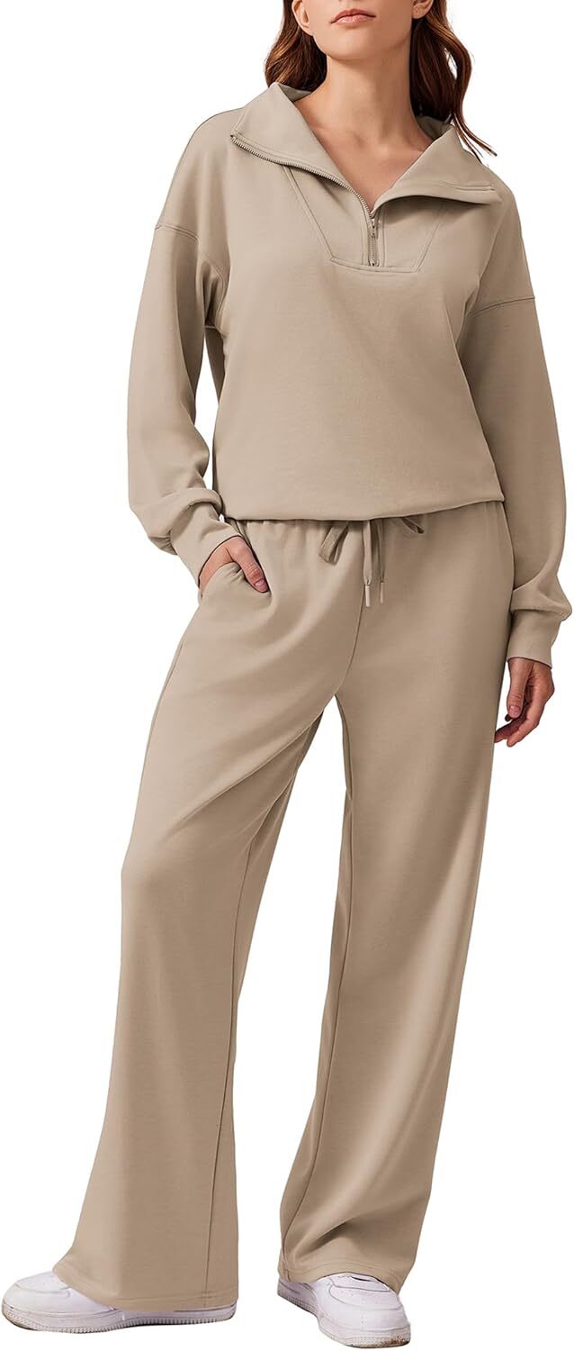 🎄 CHRISTMAS PROMOTION—2 Piece Sets for Women 2025 Winter Outfits Sweatsuit | Oversized Sweatshirt & Wide Leg Sweatpants | Matching Set Tracksuit