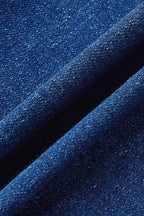 Wash Patch Pocket Raw Hem Mid Rise Straight Leg Jeans Without Belt