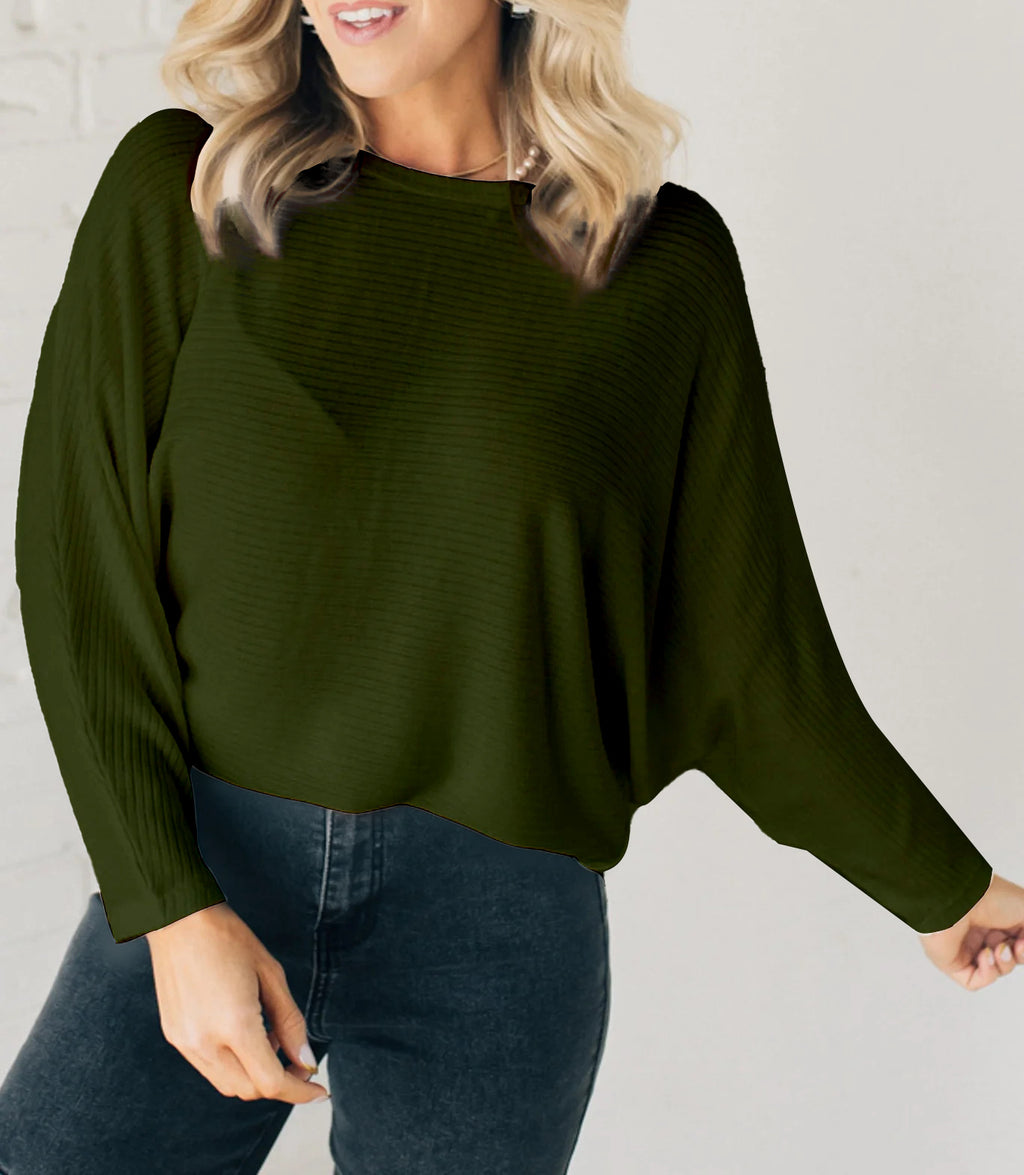 ✨Women's Ribbed Batwing Sleeve Top