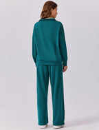 🎄 CHRISTMAS PROMOTION—2 Piece Sets for Women 2025 Winter Outfits Sweatsuit | Oversized Sweatshirt & Wide Leg Sweatpants | Matching Set Tracksuit