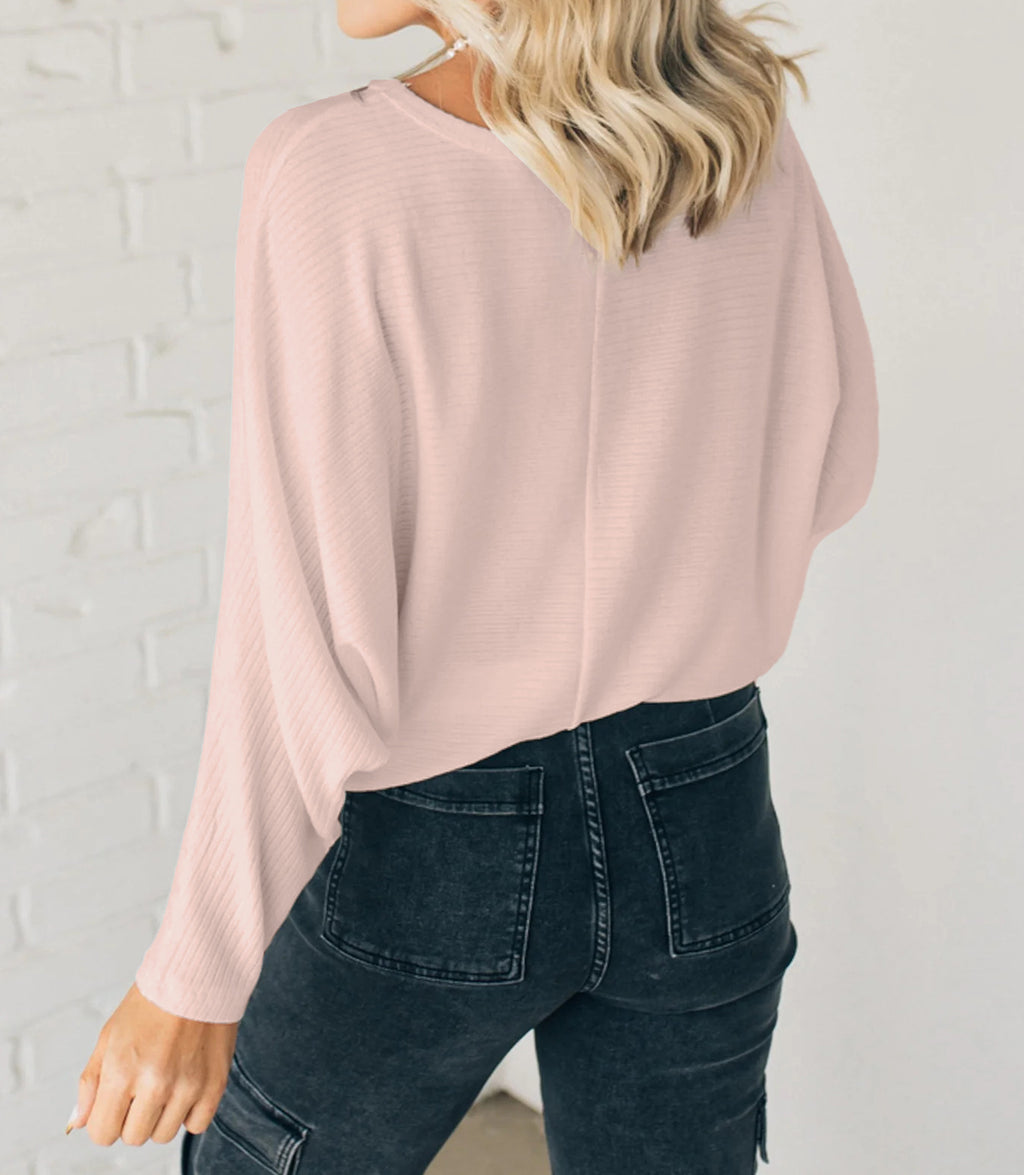 ✨Women's Ribbed Batwing Sleeve Top