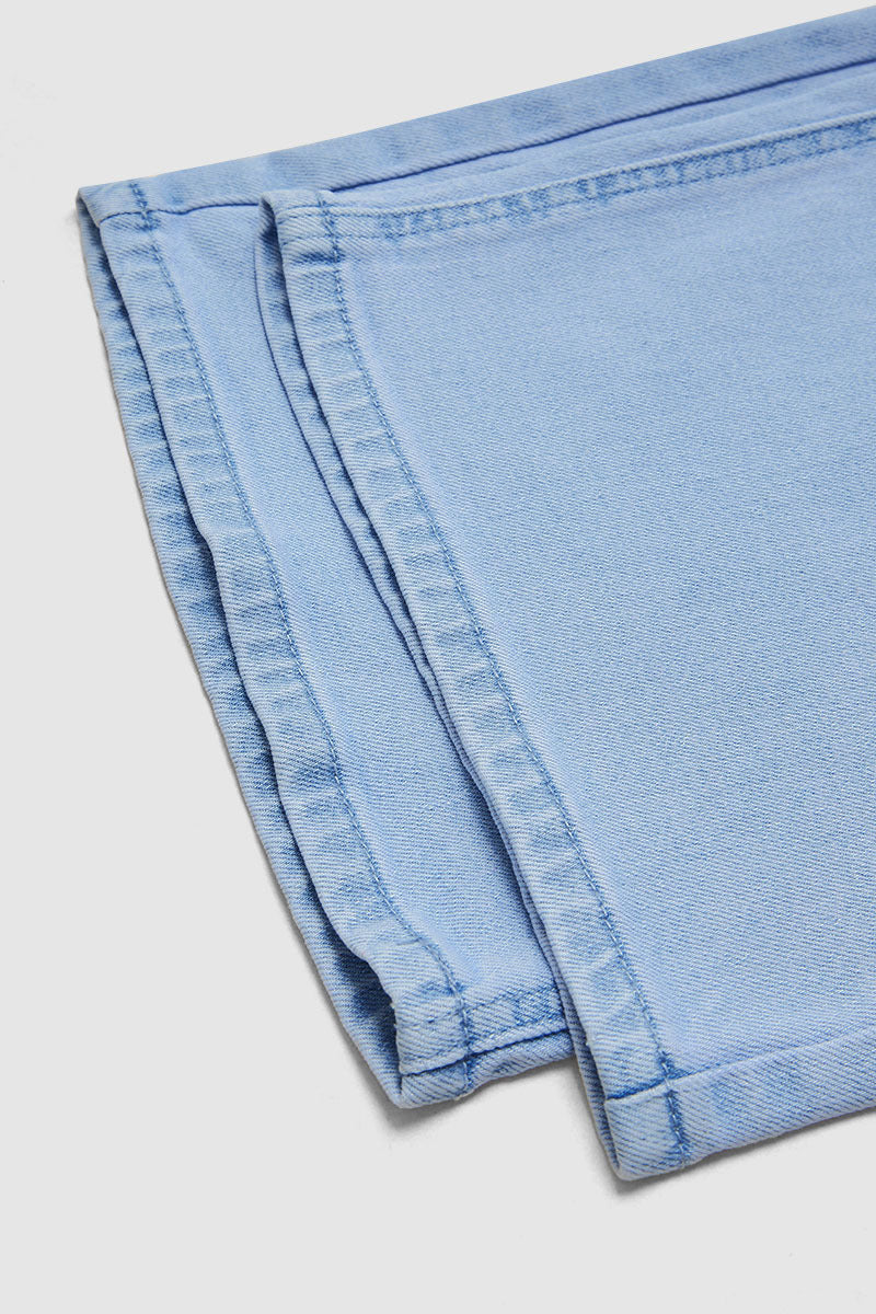 Drawstring Adjustable Mid Waist Straight Leg Jeans