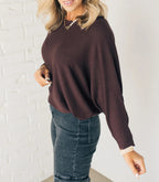 ✨Women's Ribbed Batwing Sleeve Top