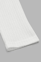 Solid Waffle Knit Wrap V Neck Long Sleeve T-Shirt